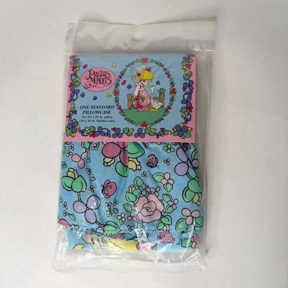 Vintage Precious Moments Pillow Case Goose Springmaid Standard Ruffle NEW